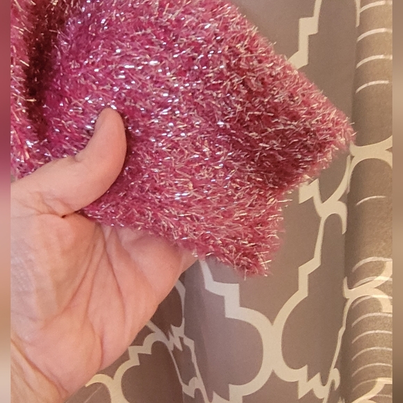 Women's Fuzzy Pink Sweater - Picture 5 of 7